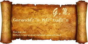 Gerendás Mátyás névjegykártya