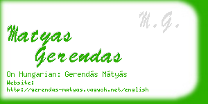 matyas gerendas business card