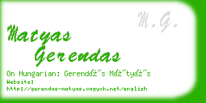 matyas gerendas business card